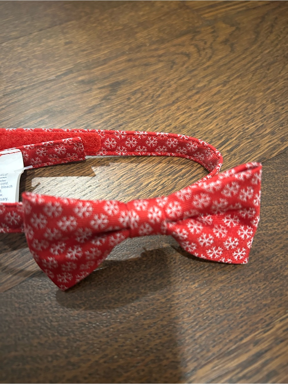 Janie and Jack Red Bow Tie with White Snowflake Print